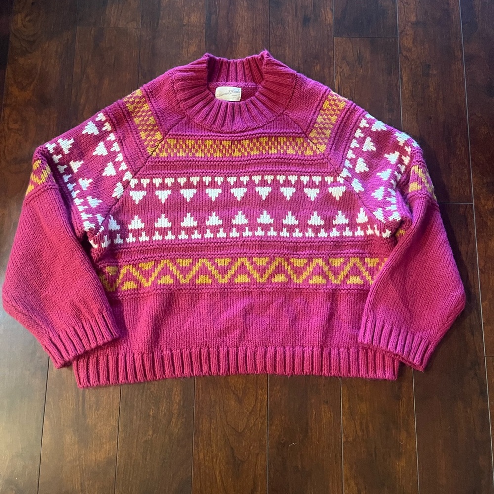 Universal Thread Pink Patterned Turtleneck Sweater - image 1